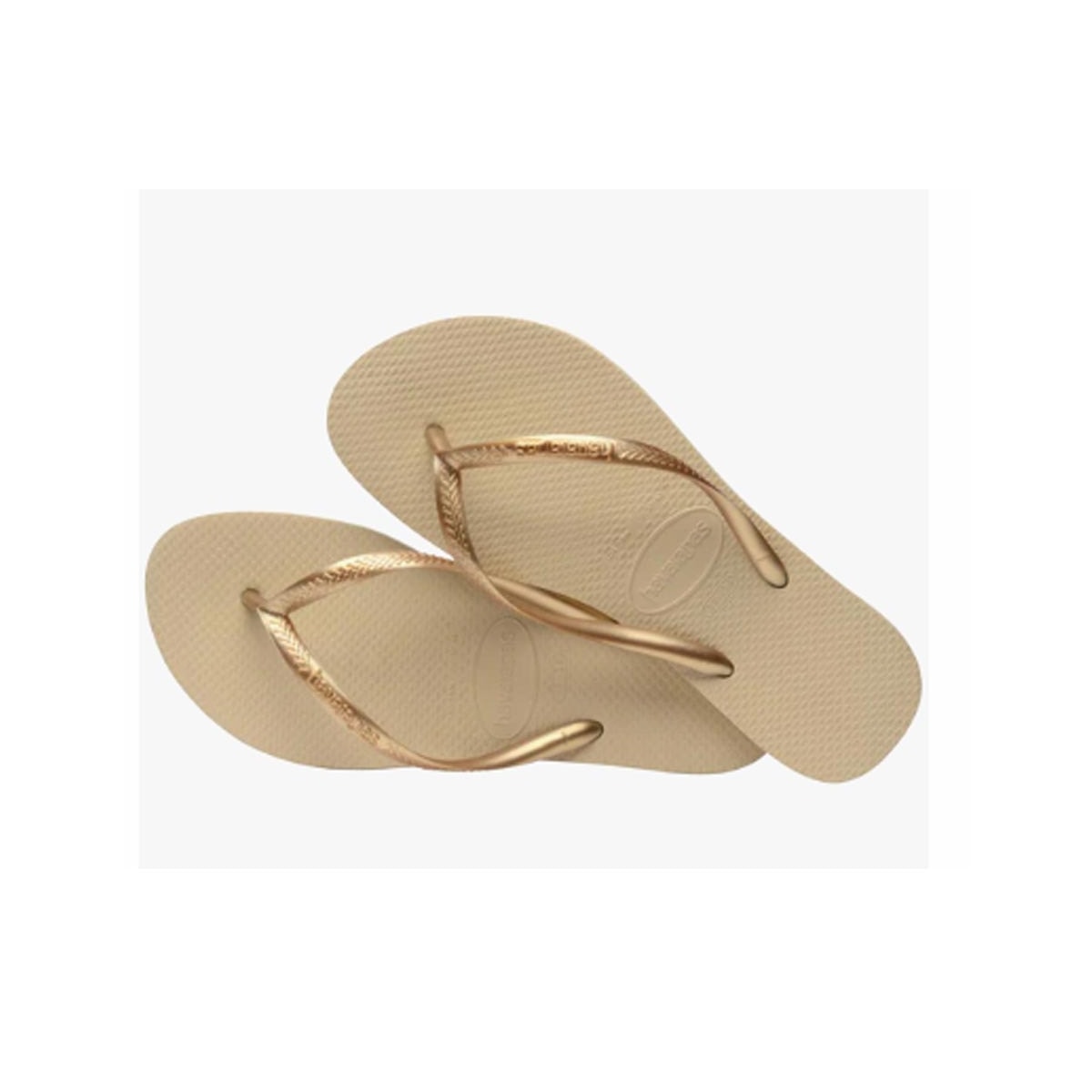 Chinelo Havaianas De Dedo Slim Lisa Areia/Dourado Claro Chinelo Havaianas De Dedo Slim Lisa Areia/Dourado Claro