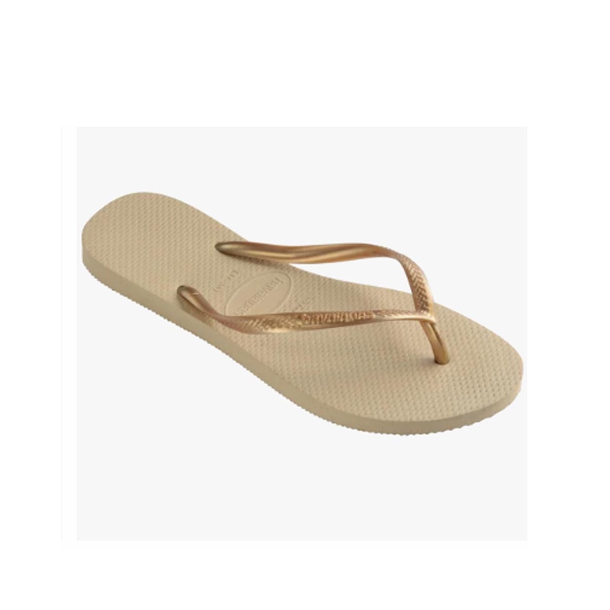 Chinelo Havaianas De Dedo Slim Lisa Areia/Dourado Claro Chinelo Havaianas De Dedo Slim Lisa Areia/Dourado Claro