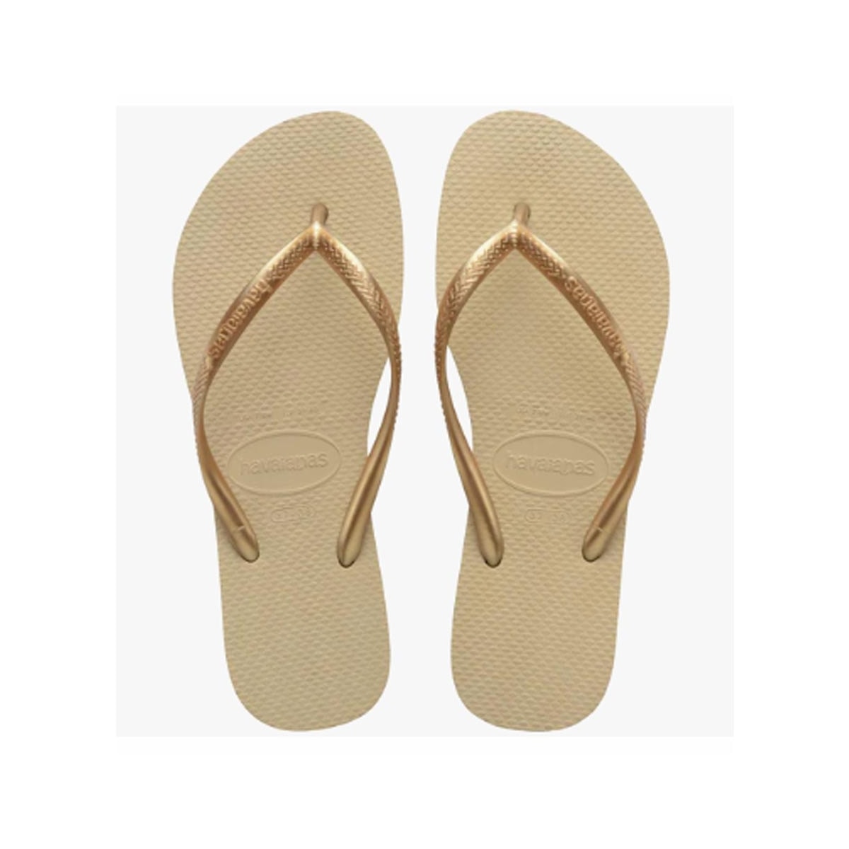 Chinelo Havaianas De Dedo Slim Lisa Areia/Dourado Claro Chinelo Havaianas De Dedo Slim Lisa Areia/Dourado Claro