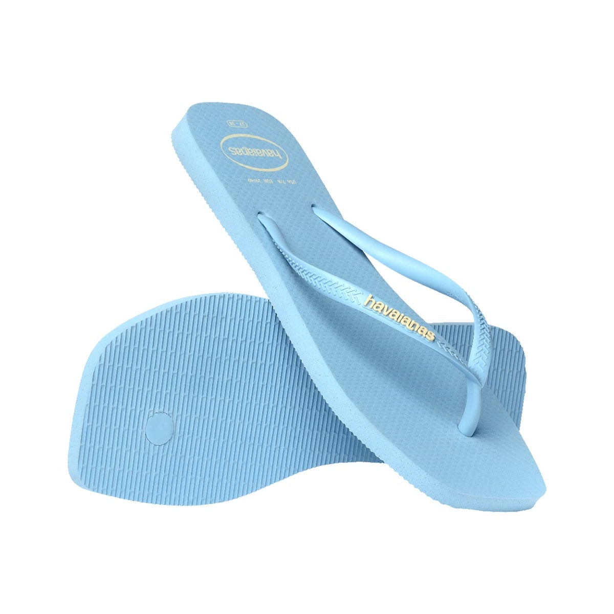 Chinelo Havaianas De Dedo Slim Logo Popup Azul Lavanda