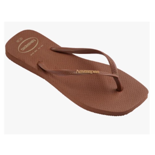 Detalhe - Chinelo Havaianas De Dedo Slim Logo Popup Ferrugem
