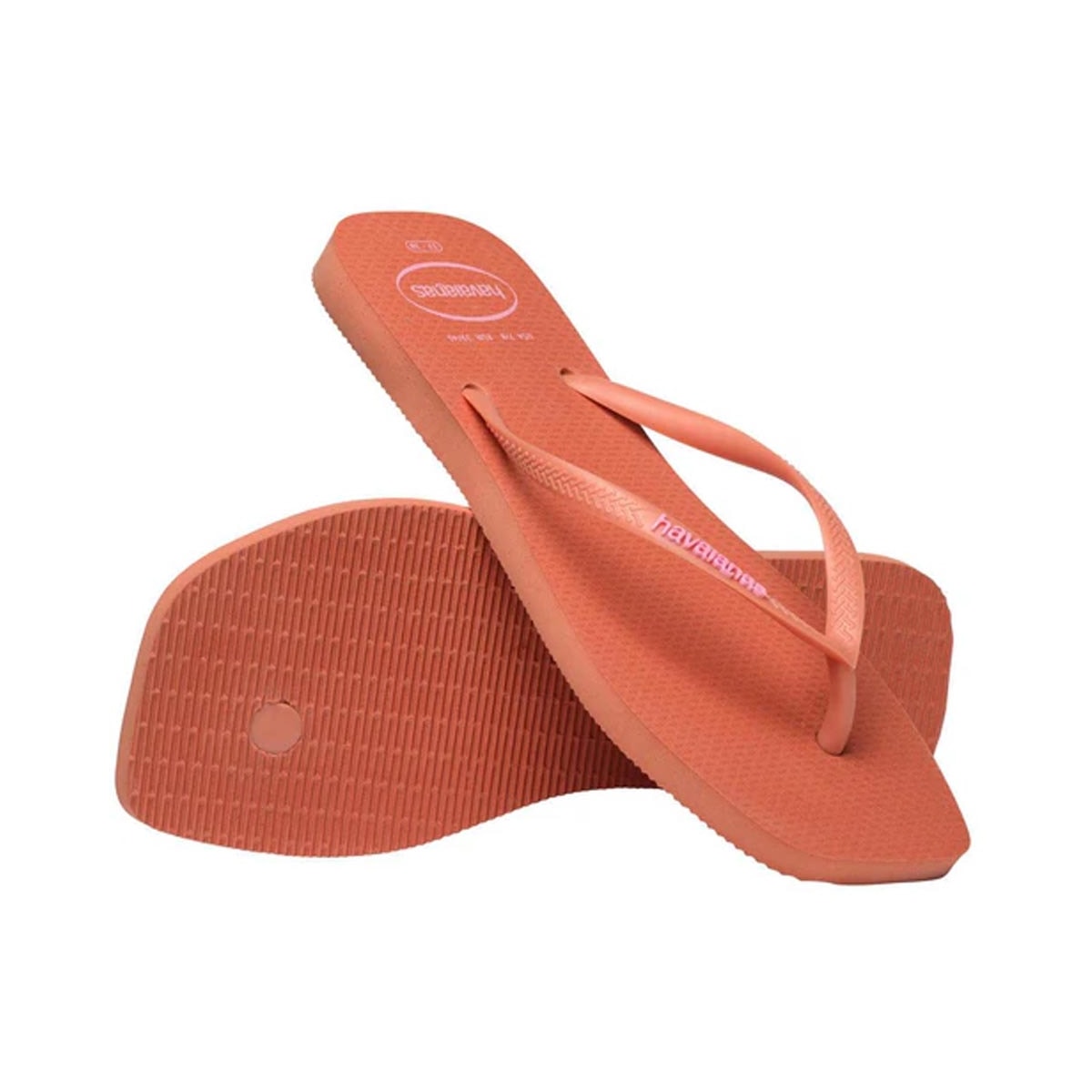 Chinelo Havaianas De Dedo Slim Logo Popup Rosa Clay
