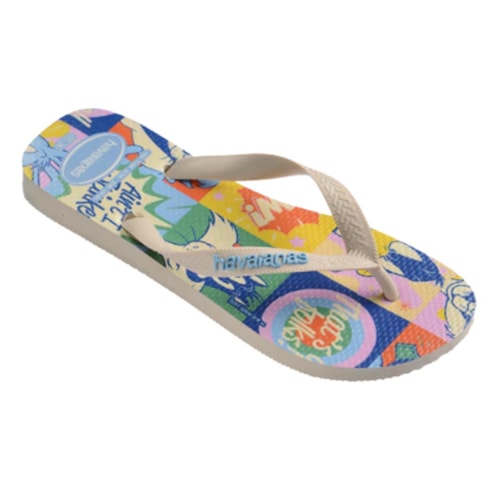 Detalhe - Chinelo Havaianas De Dedo Top Warner Class Bege Palha