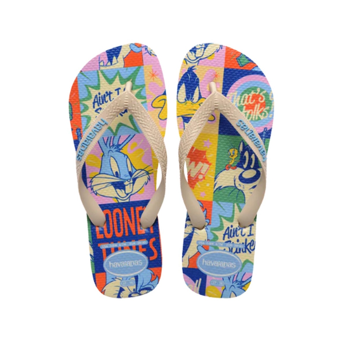 Chinelo Havaianas De Dedo Top Warner Class Bege Palha Chinelo Havaianas De Dedo Top Warner Class Bege Palha
