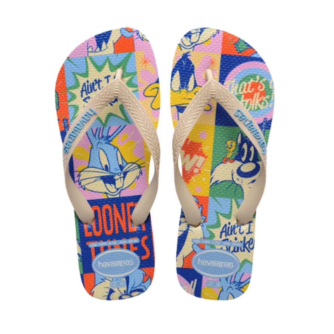Chinelo Havaianas De Dedo Top Warner Class Bege Palha Chinelo Havaianas De Dedo Top Warner Class Bege Palha