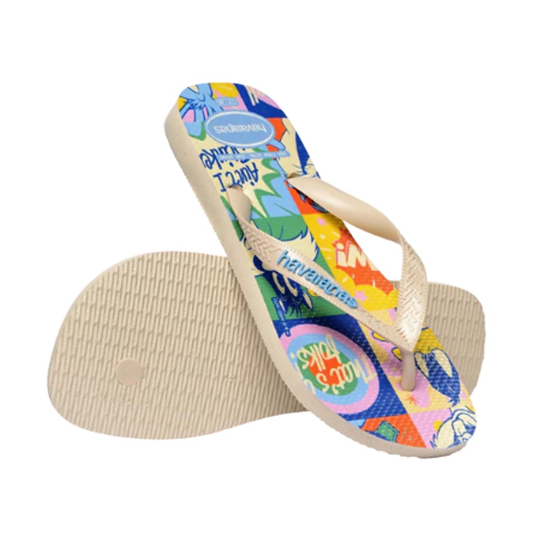 Chinelo Havaianas De Dedo Top Warner Class Bege Palha