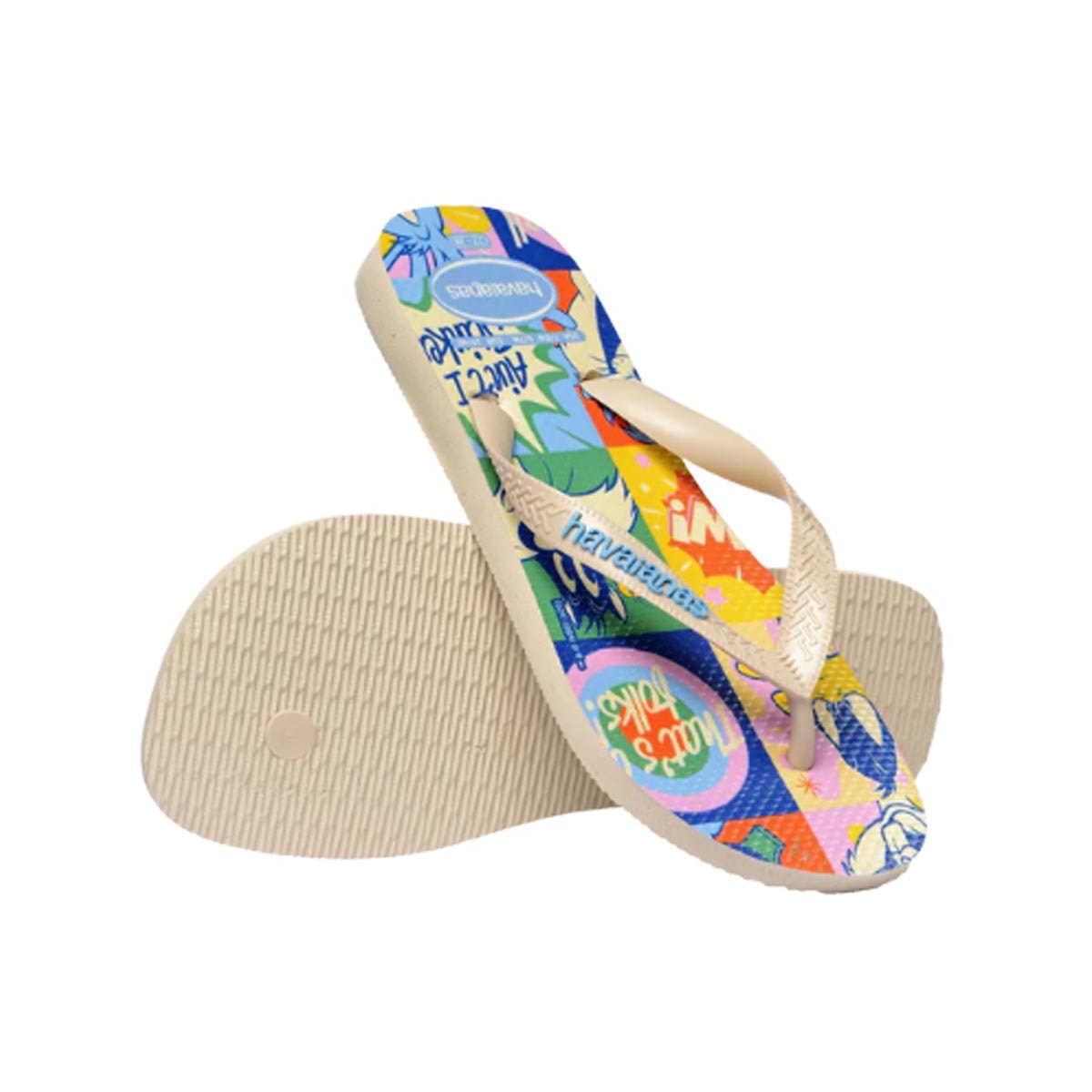 Chinelo Havaianas De Dedo Top Warner Class Bege Palha