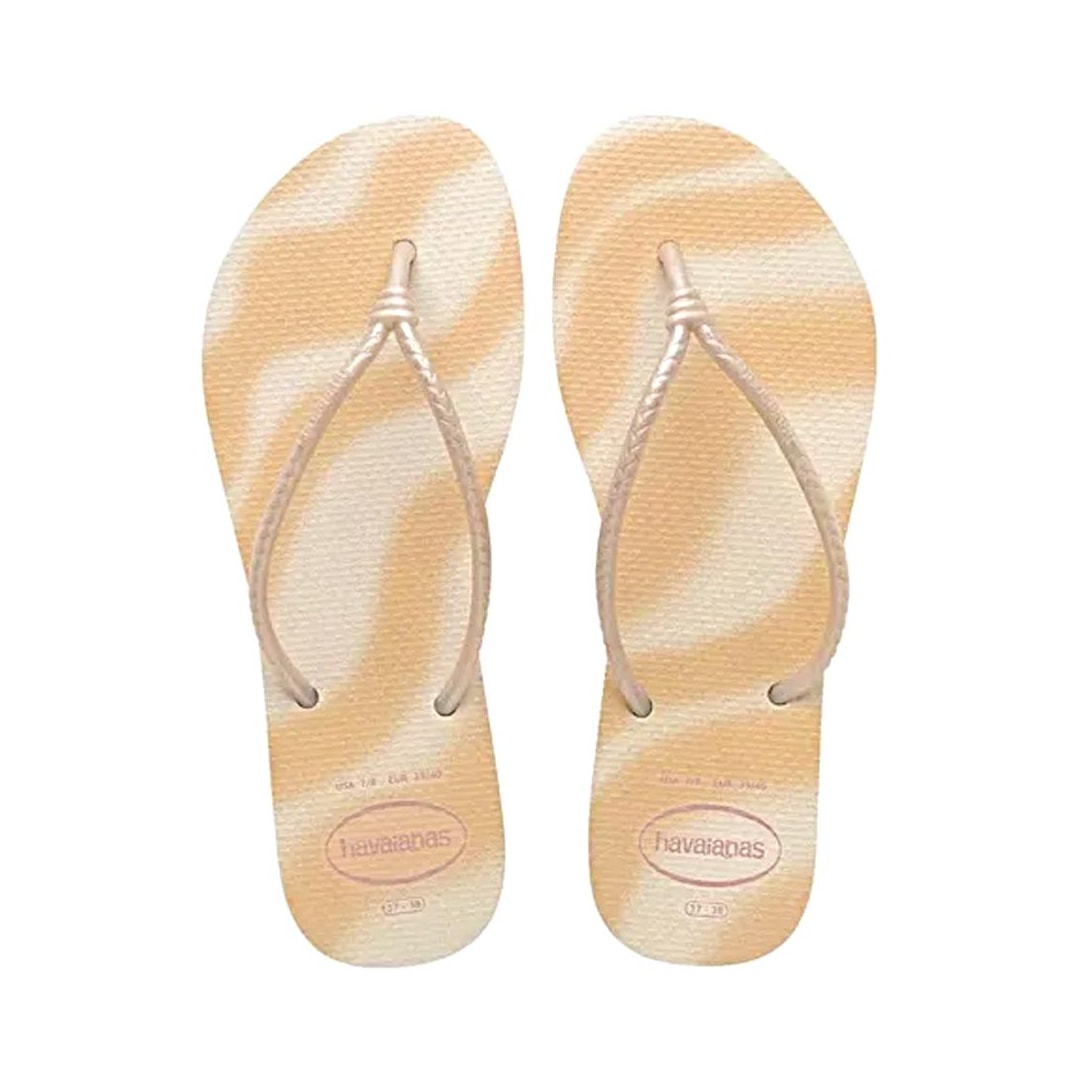 Chinelo Havaianas De Dedo Tube Gloss Bege Palha