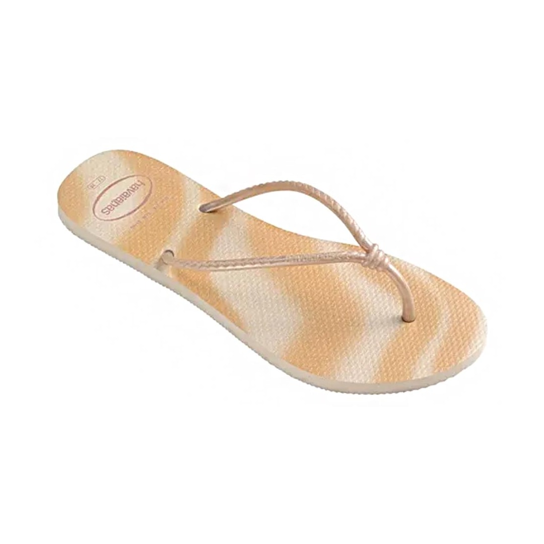 Chinelo Havaianas De Dedo Tube Gloss Bege Palha