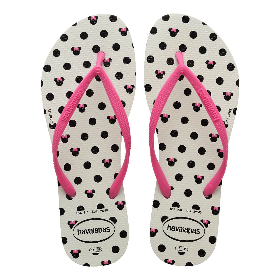 Chinelo Havaianas Disney Branco/Rosa Flux