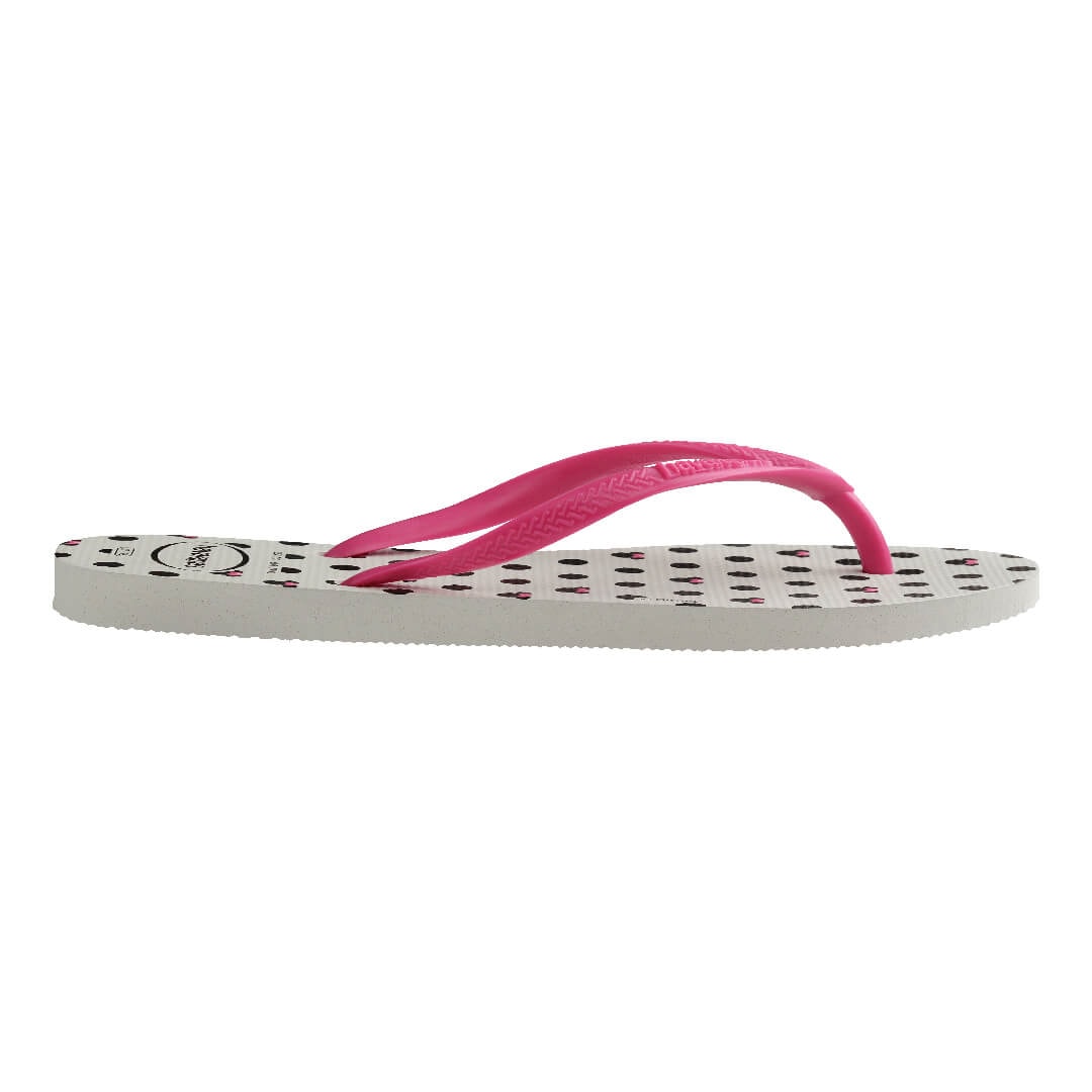 Chinelo Havaianas Disney Branco/Rosa Flux Chinelo Havaianas Disney Branco/Rosa Flux