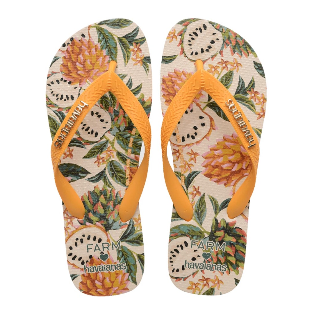 Chinelo Havaianas Farm Biriba Amarelo Chinelo Havaianas Farm Biriba Amarelo