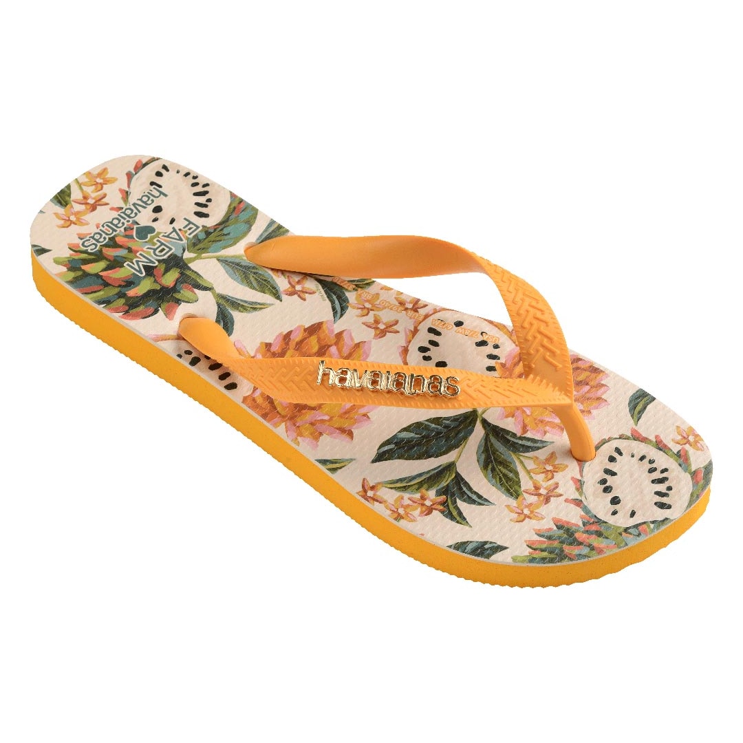 Chinelo Havaianas Farm Biriba Amarelo Chinelo Havaianas Farm Biriba Amarelo