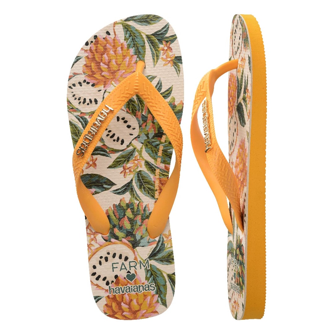 Chinelo Havaianas Farm Biriba Amarelo Chinelo Havaianas Farm Biriba Amarelo