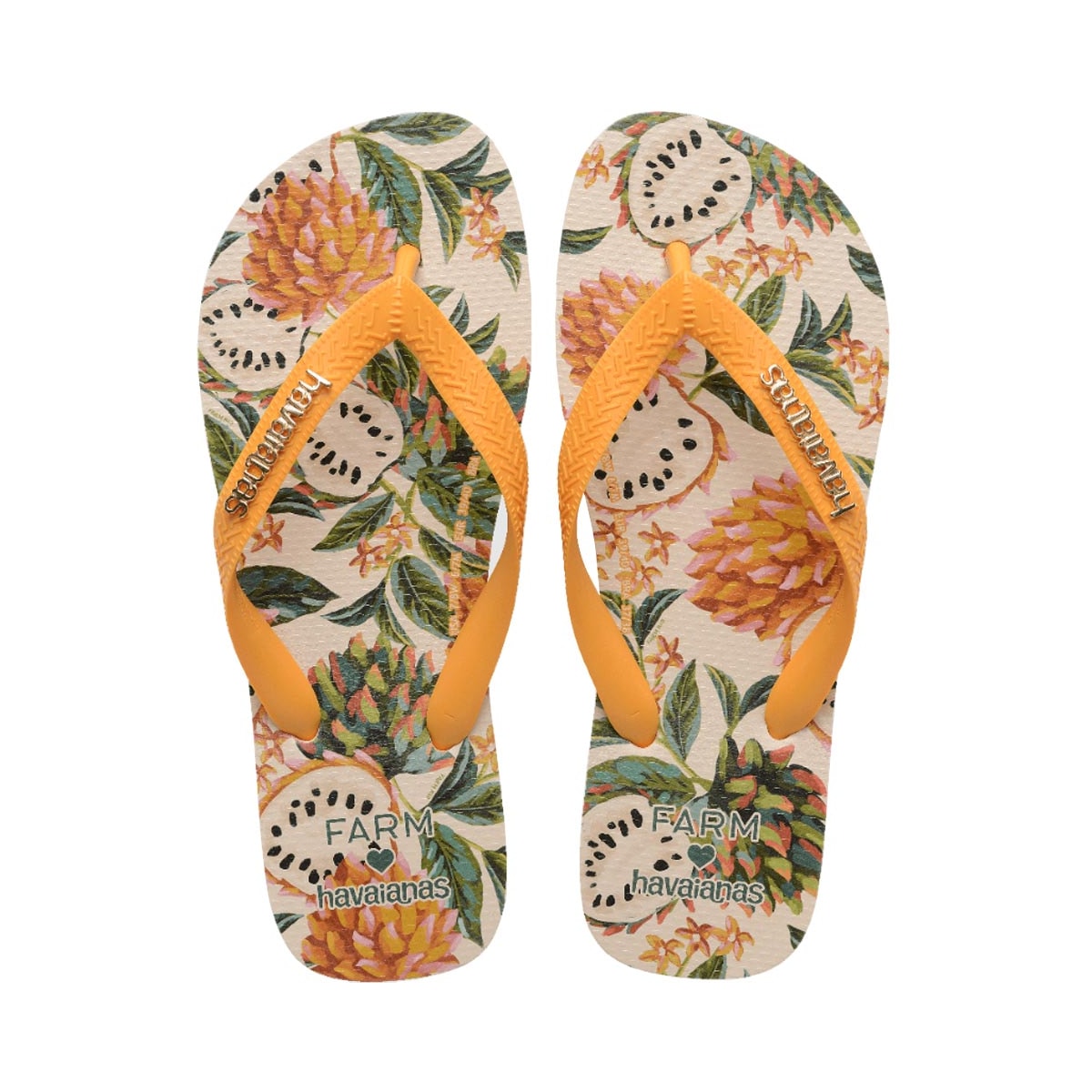 Chinelo Havaianas Farm Biriba Amarelo Chinelo Havaianas Farm Biriba Amarelo