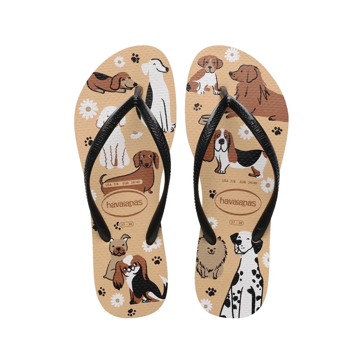 Chinelo Havaianas Feminino De Dedo Slim Pets Dourado