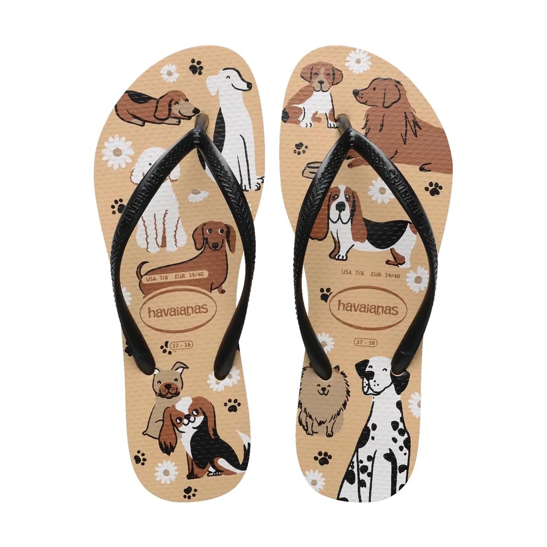 Chinelo Havaianas Feminino De Dedo Slim Pets Dourado Chinelo Havaianas Feminino De Dedo Slim Pets Dourado
