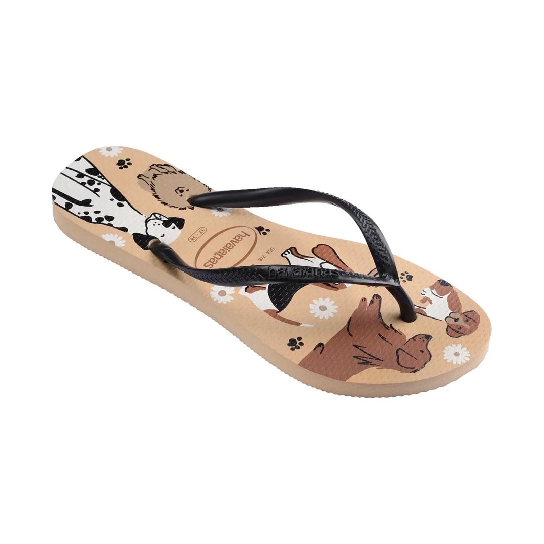 Chinelo Havaianas Feminino De Dedo Slim Pets Dourado