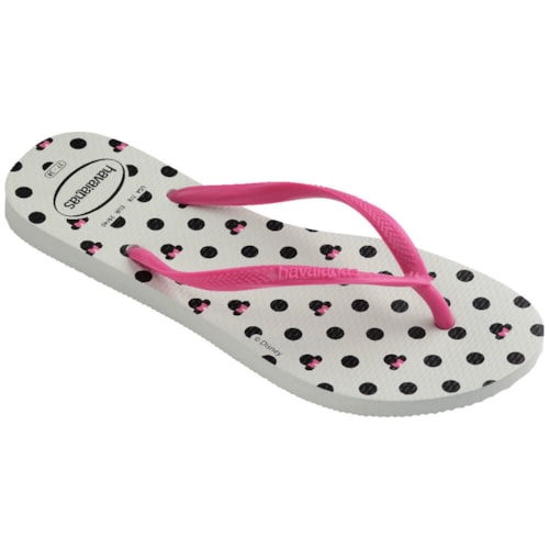 Chinelo Havaianas Feminino Disney Branco/Rosa Flux