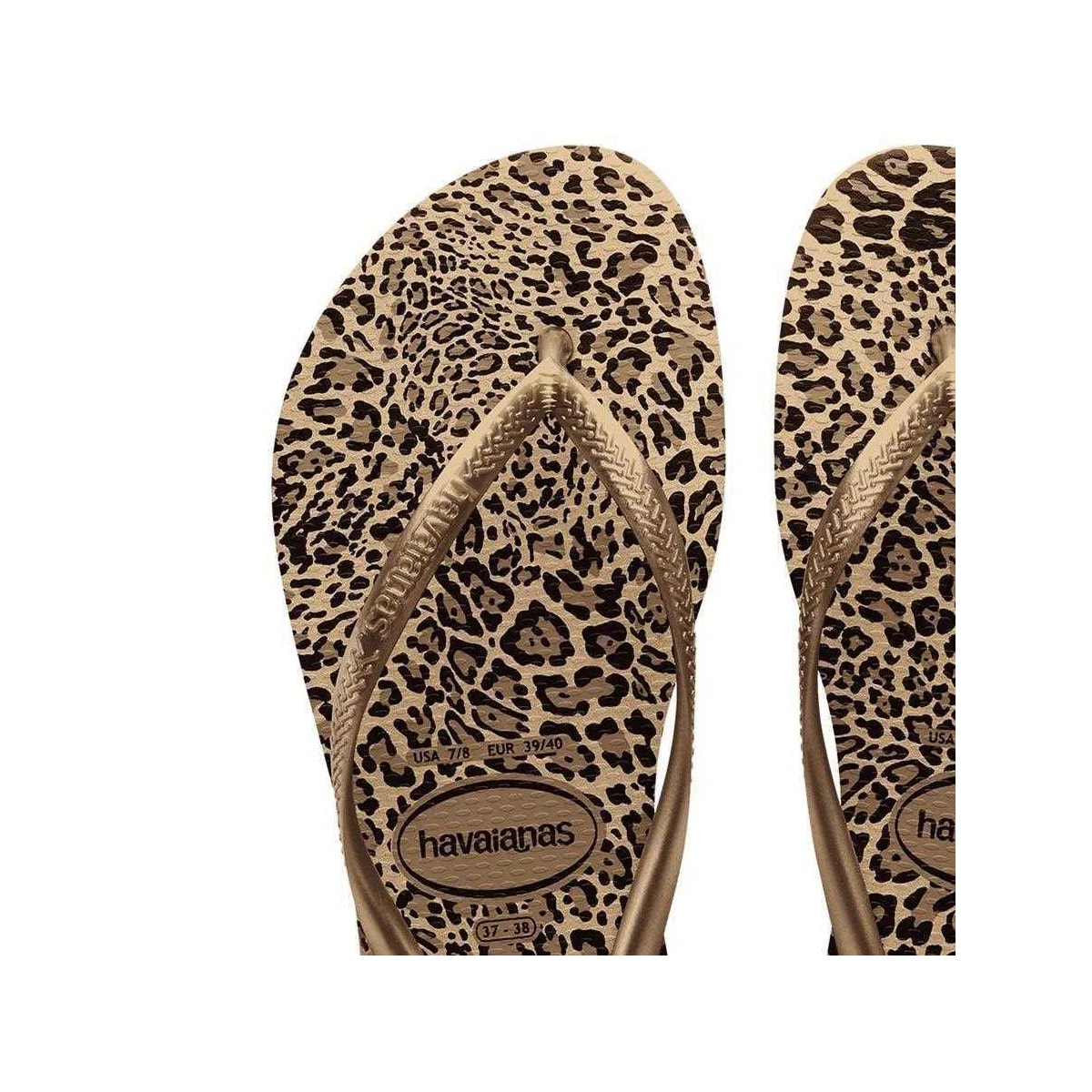 Chinelo Havaianas Feminino Slim Animals Areia/Dourado Chinelo Havaianas Feminino Slim Animals Areia/Dourado