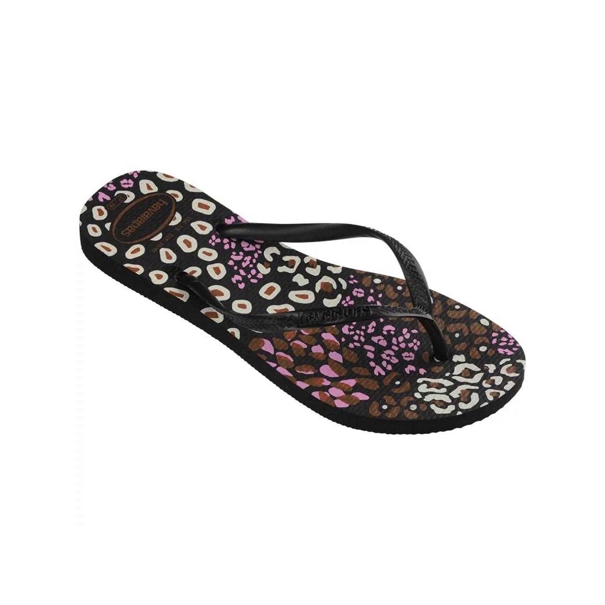 Chinelo Havaianas Feminino Slim Animals Preto/Pink Lemonade Chinelo Havaianas Feminino Slim Animals Preto/Pink Lemonade