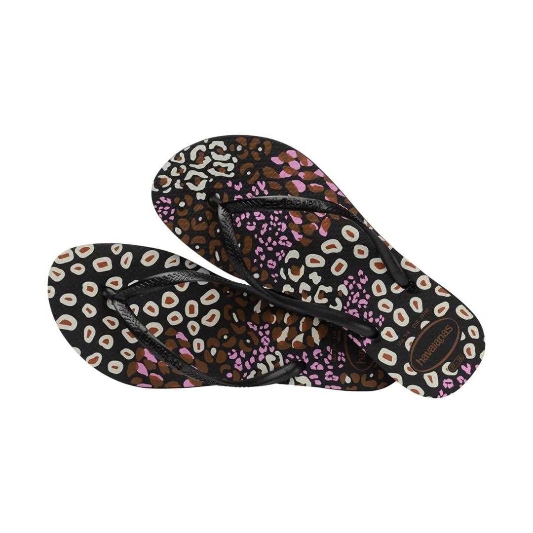 Chinelo Havaianas Feminino Slim Animals Preto/Pink Lemonade Chinelo Havaianas Feminino Slim Animals Preto/Pink Lemonade