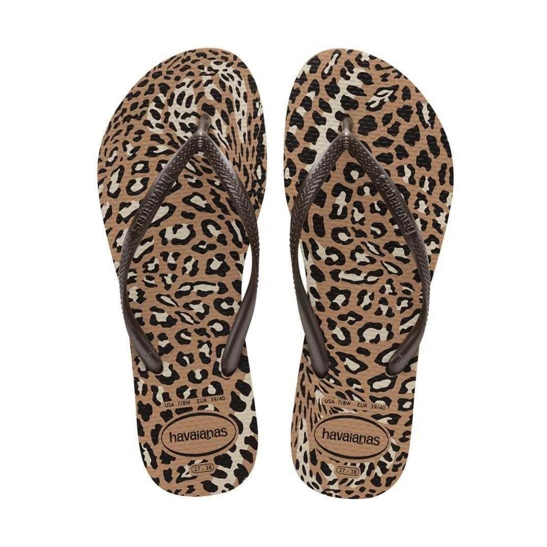 Chinelo Havaianas Feminino Slim Animals Rose Gold/Cafe Chinelo Havaianas Feminino Slim Animals Rose Gold/Cafe