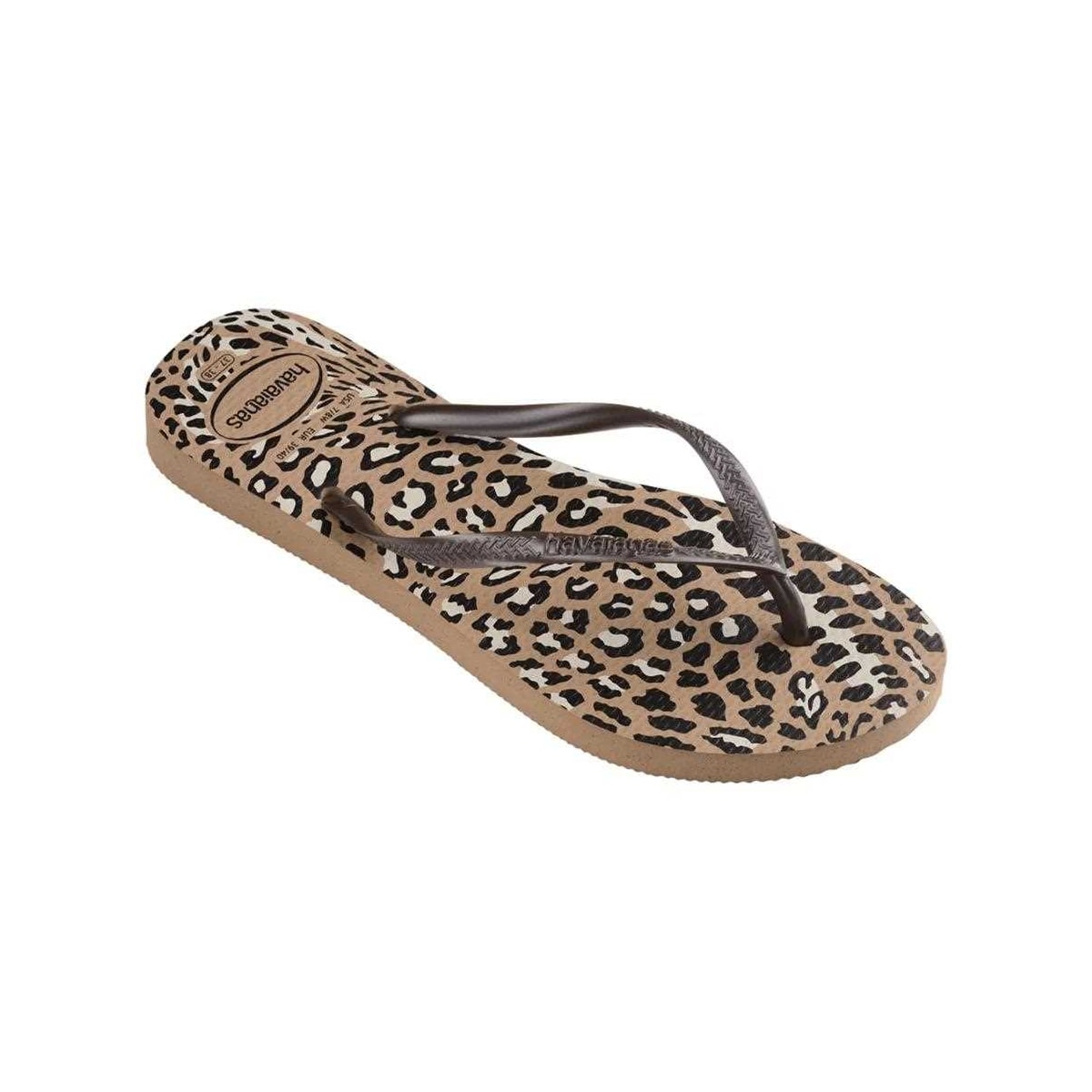 Chinelo Havaianas Feminino Slim Animals Rose Gold/Cafe