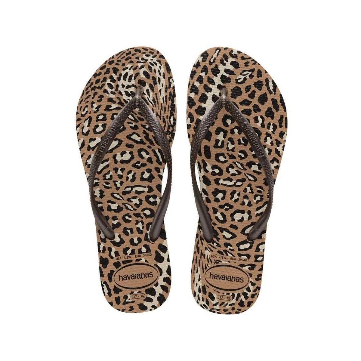 Chinelo Havaianas Feminino Slim Animals Rose Gold/Cafe Chinelo Havaianas Feminino Slim Animals Rose Gold/Cafe