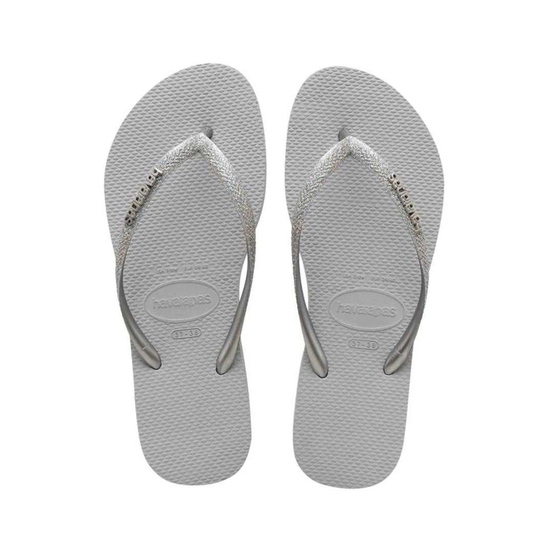 Chinelo Havaianas Feminino Slim Glitter Ii Cinza Aço