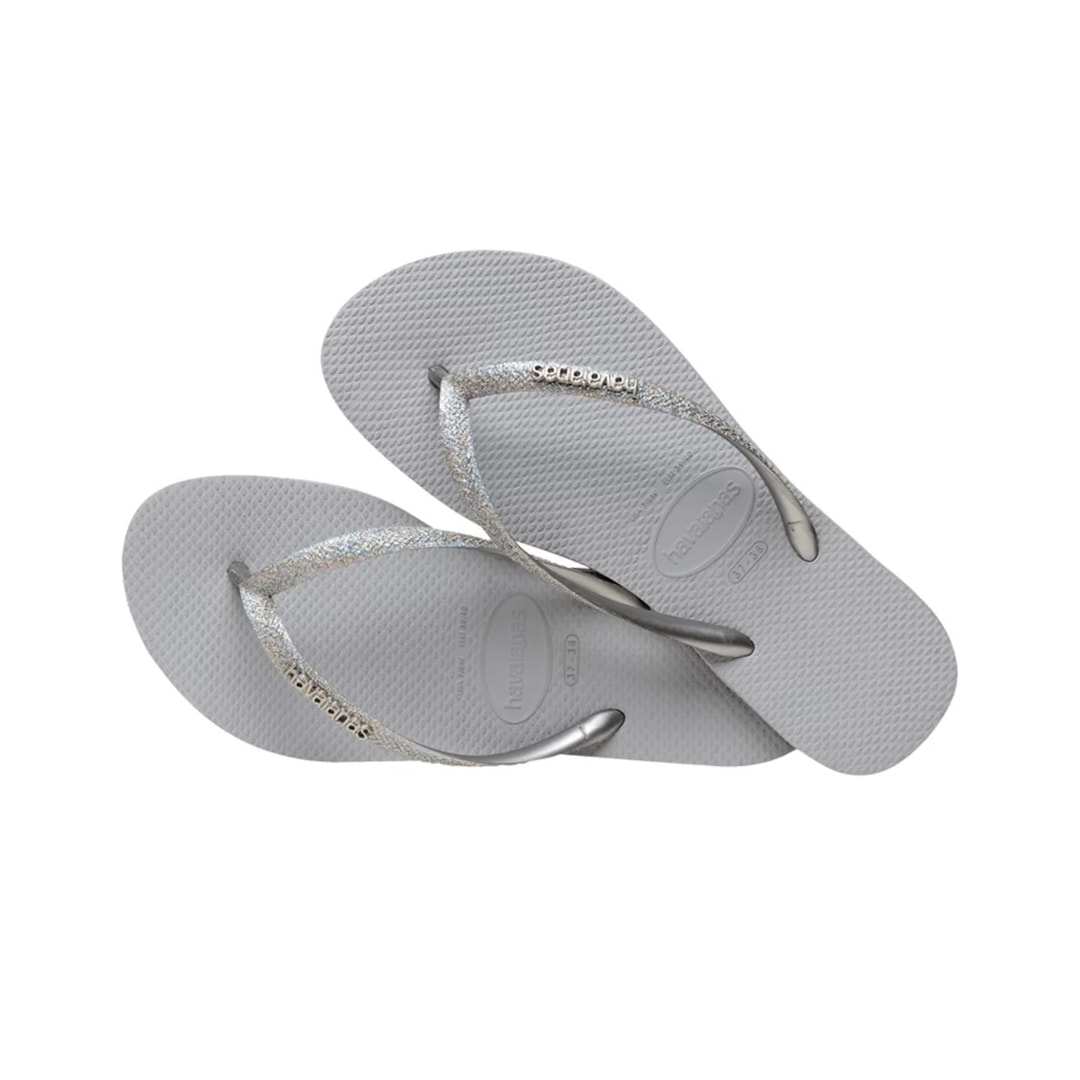 Chinelo Havaianas Feminino Slim Glitter Ii Cinza Aço