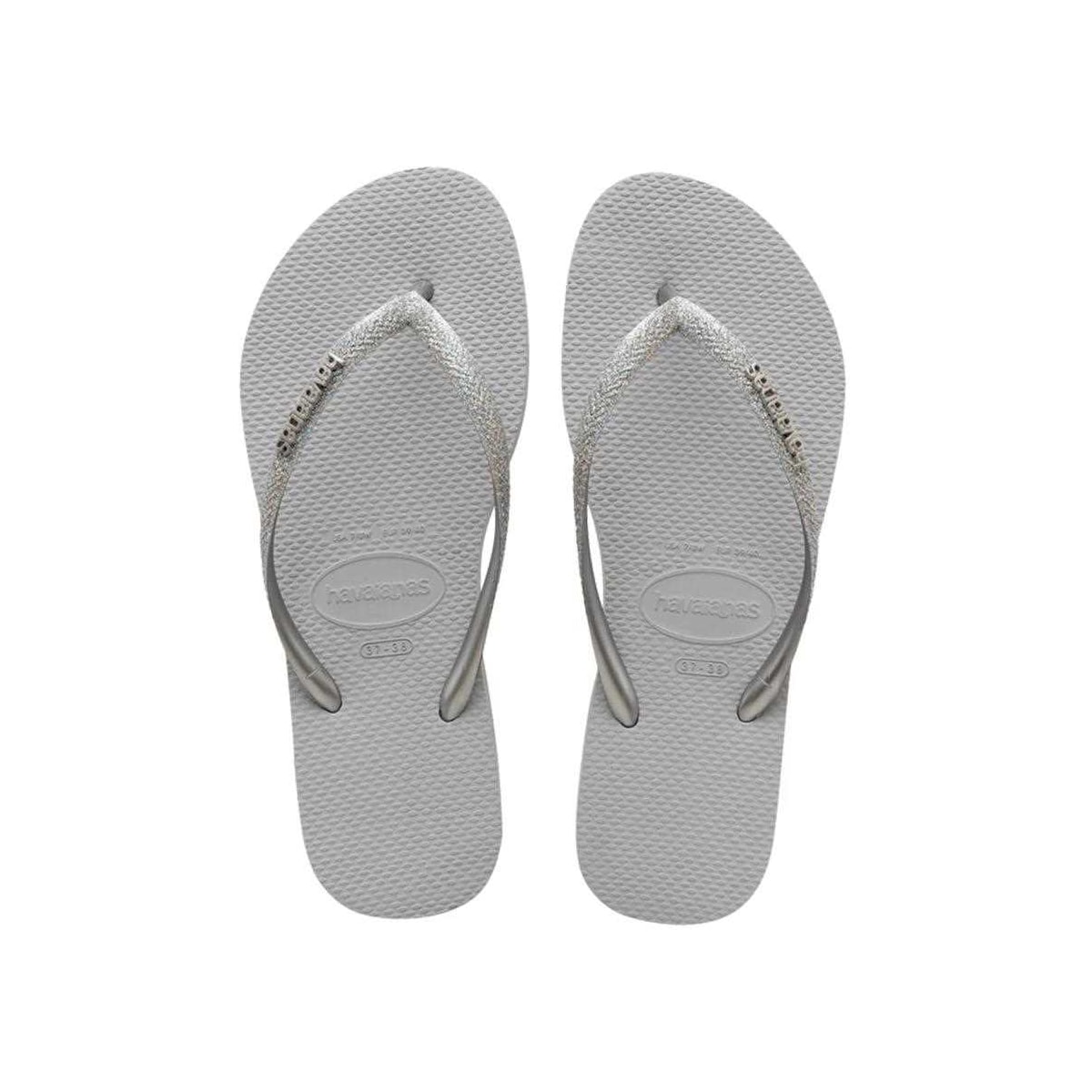Chinelo Havaianas Feminino Slim Glitter Ii Cinza Aço Chinelo Havaianas Feminino Slim Glitter Ii Cinza Aço