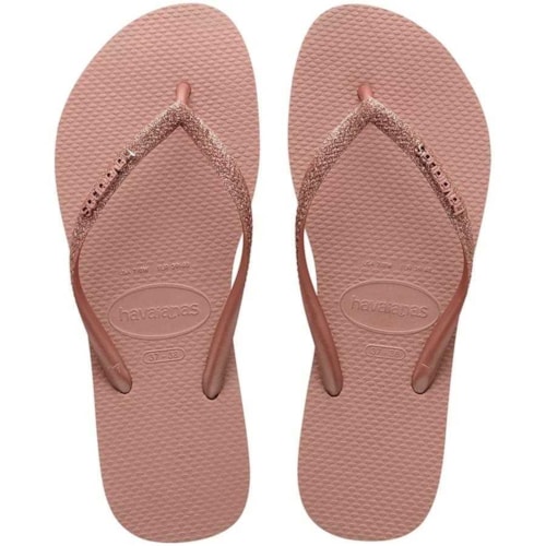 Chinelo Havaianas Feminino Slim Glitter Ii Rosa B/Dourado B