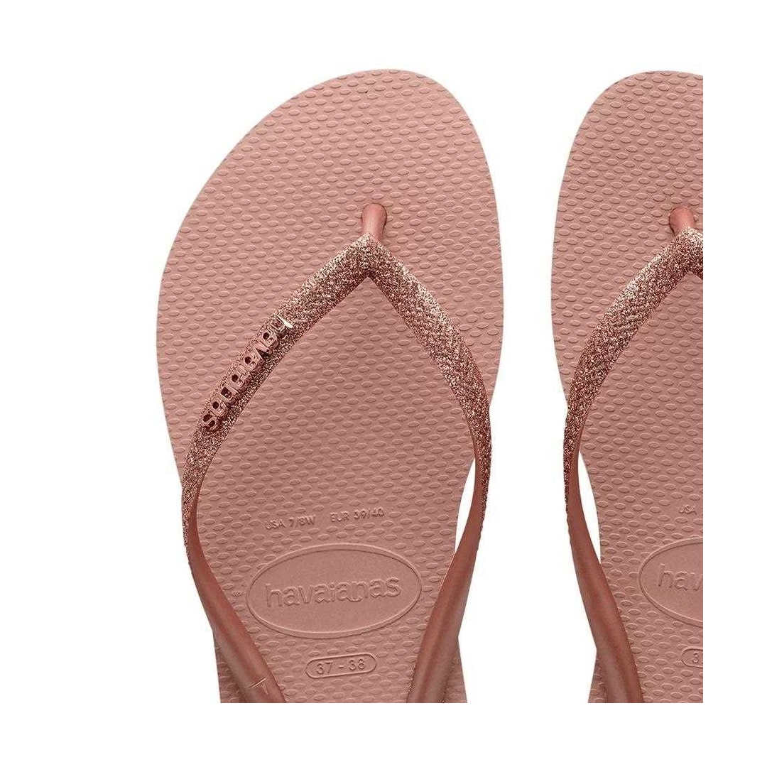 Chinelo Havaianas Feminino Slim Glitter Ii Rosa B/Dourado B