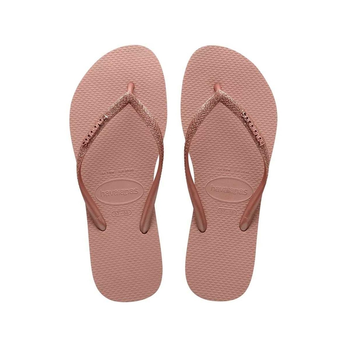 Chinelo Havaianas Feminino Slim Glitter Ii Rosa B/Dourado B Chinelo Havaianas Feminino Slim Glitter Ii Rosa B/Dourado B