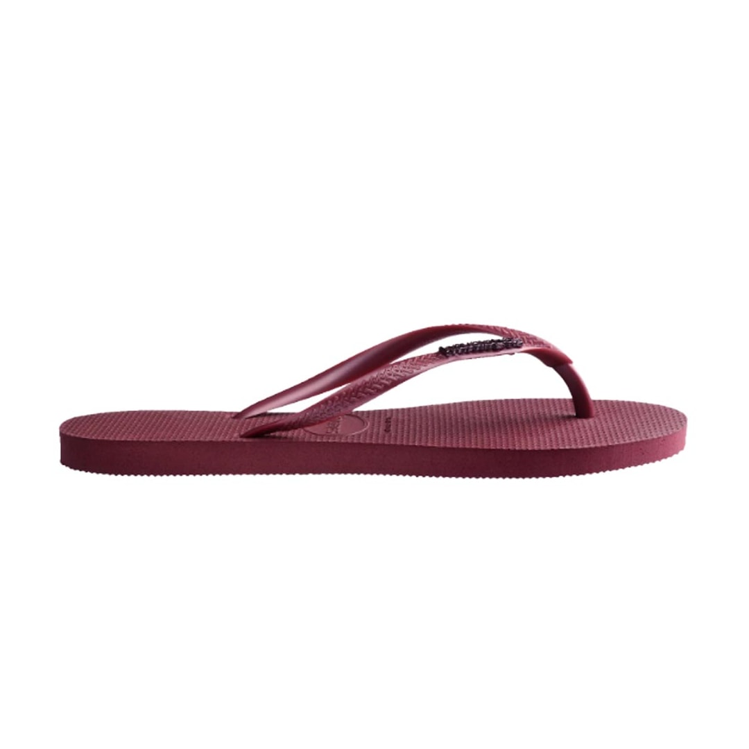Chinelo Havaianas Feminino Slim Logo Metallic Amaranto
