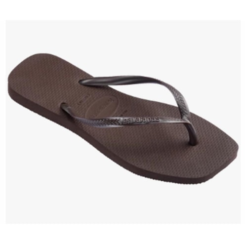 Detalhe - Chinelo Havaianas Feminino Slim Square Cafe