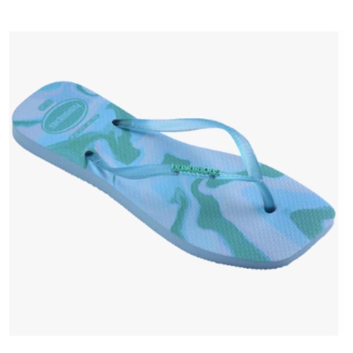Detalhe - Chinelo Havaianas Feminino Slim Square Jelly Azul Lavanda