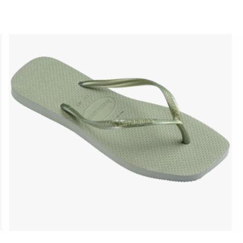 Detalhe - Chinelo Havaianas Feminino Slim Square Smoke Green