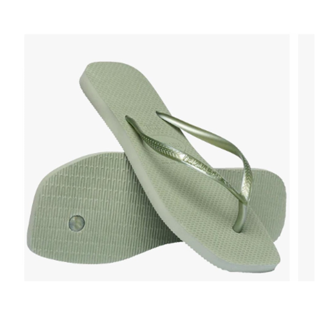 Chinelo Havaianas Feminino Slim Square Smoke Green