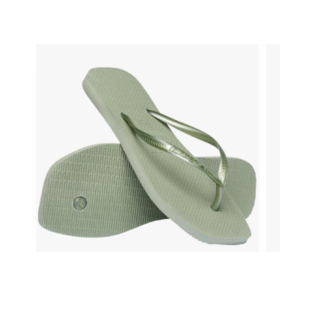 Chinelo Havaianas Feminino Slim Square Smoke Green