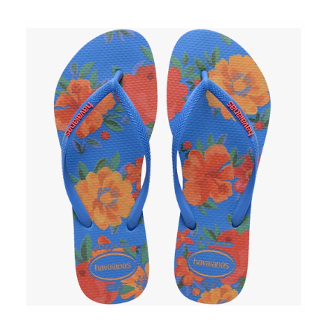 Chinelo Havaianas Feminino Slim Summer Bliss Azul Brilhante