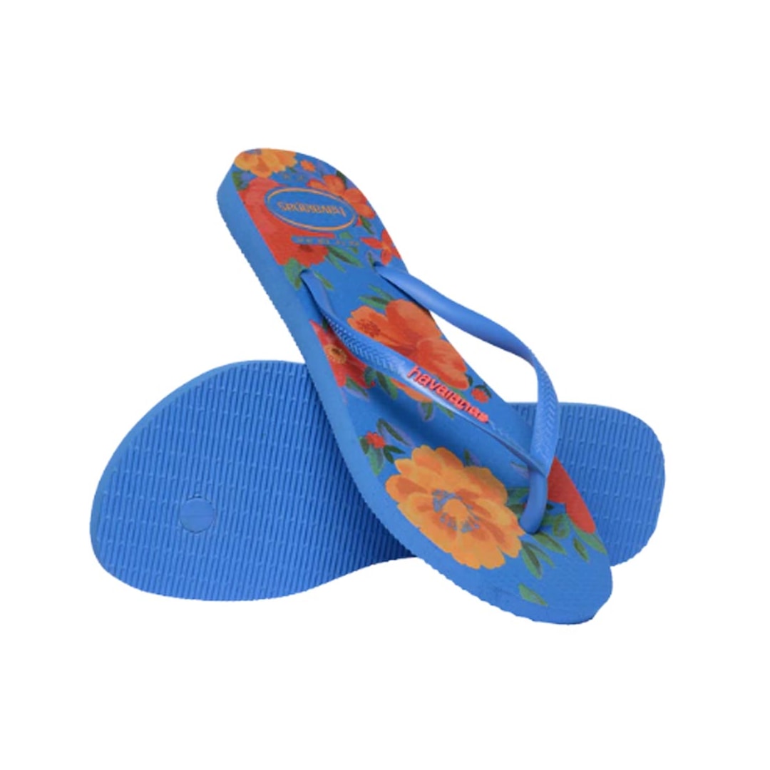 Chinelo Havaianas Feminino Slim Summer Bliss Azul Brilhante