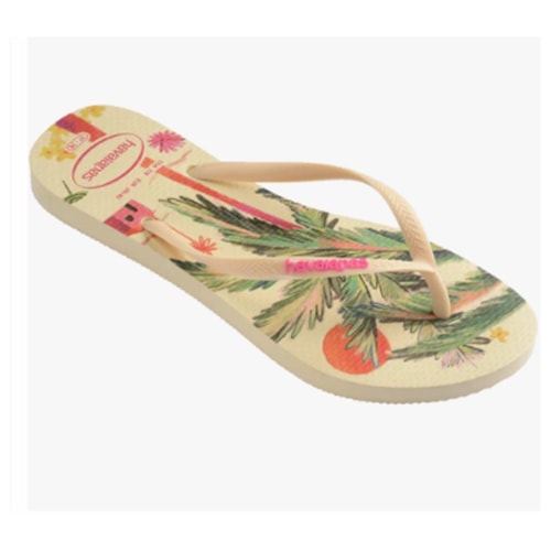 Detalhe - Chinelo Havaianas Feminino Slim Summer Bliss Buttercream