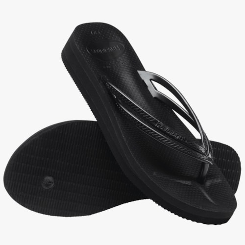 Chinelo Havaianas Feminino Slim Wedges Preto