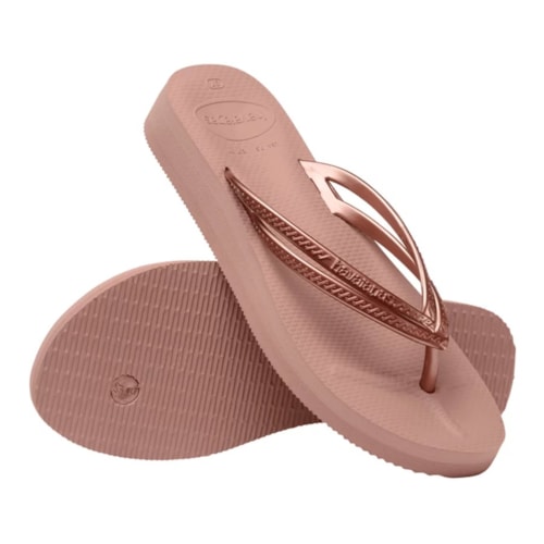 Chinelo Havaianas Feminino Slim Wedges Rosa Crocus