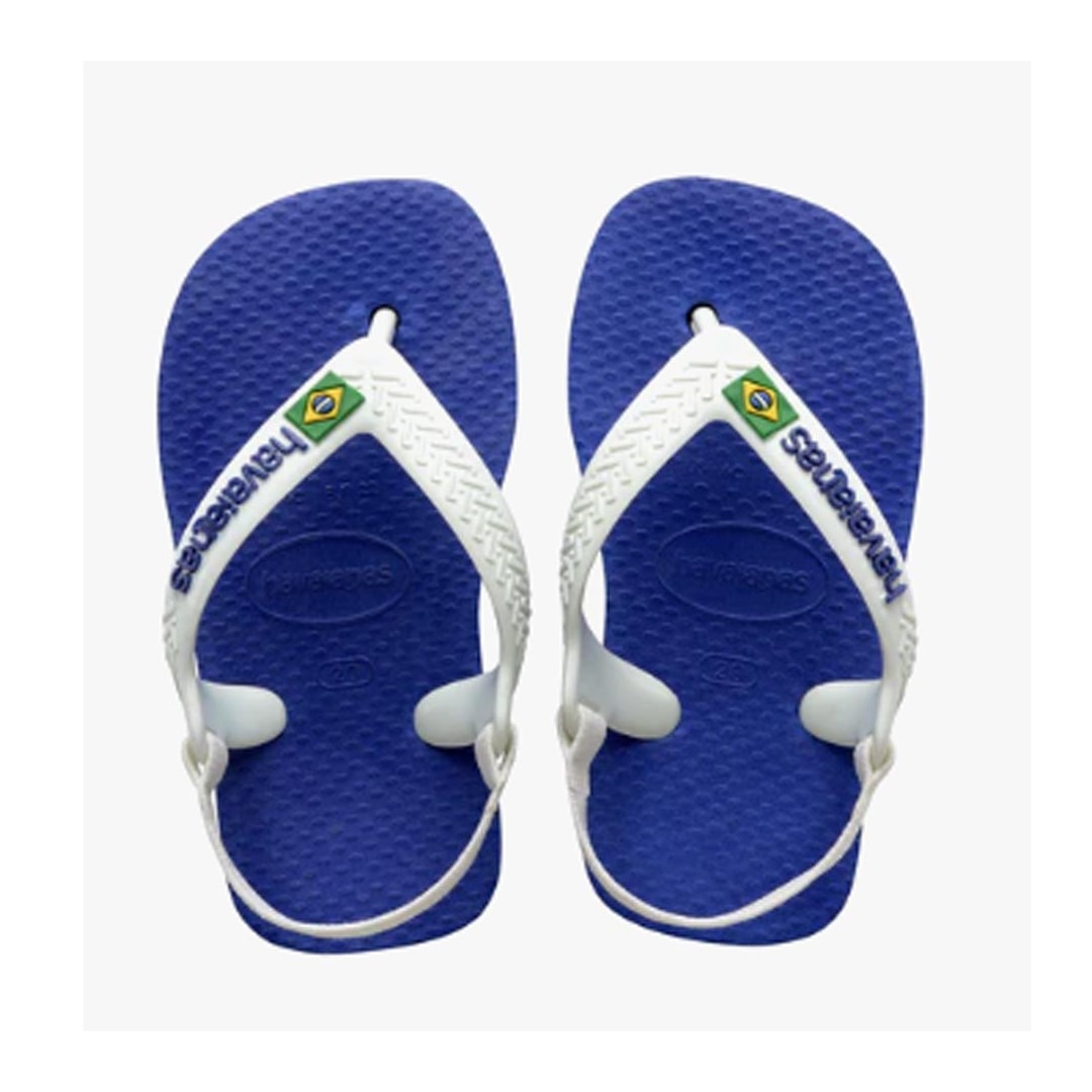 Chinelo Havaianas Infantil De Dedo Brasil Logo Baby Azul Naval