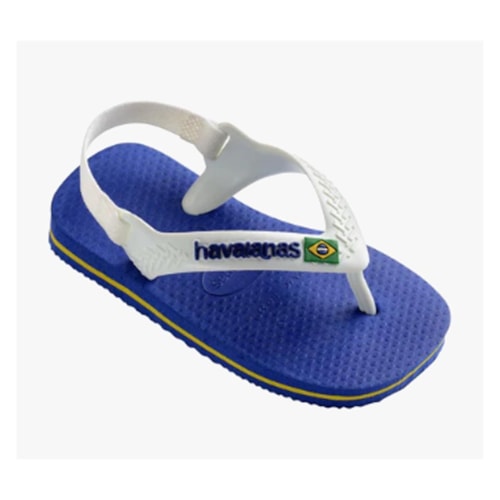 Detalhe - Chinelo Havaianas Infantil De Dedo Brasil Logo Baby Azul Naval
