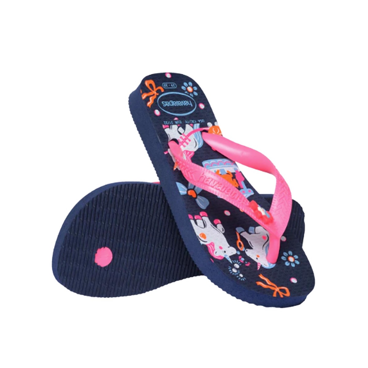 Chinelo Havaianas Kids Fantasy Marinho/Rosa