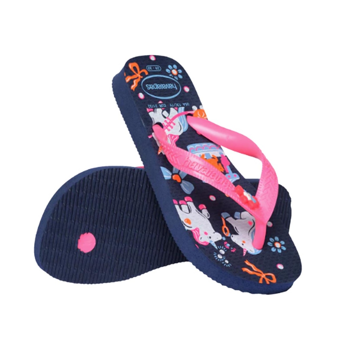 Chinelo Havaianas Kids Fantasy Marinho/Rosa